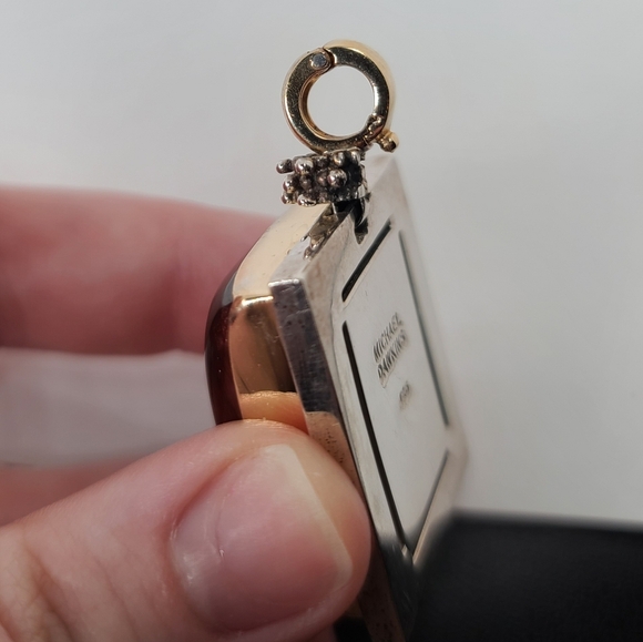 Michael Dawkins 925 & Yellow Gold Tiger's Eye Pendant With Open Bail - Picture 5 of 8